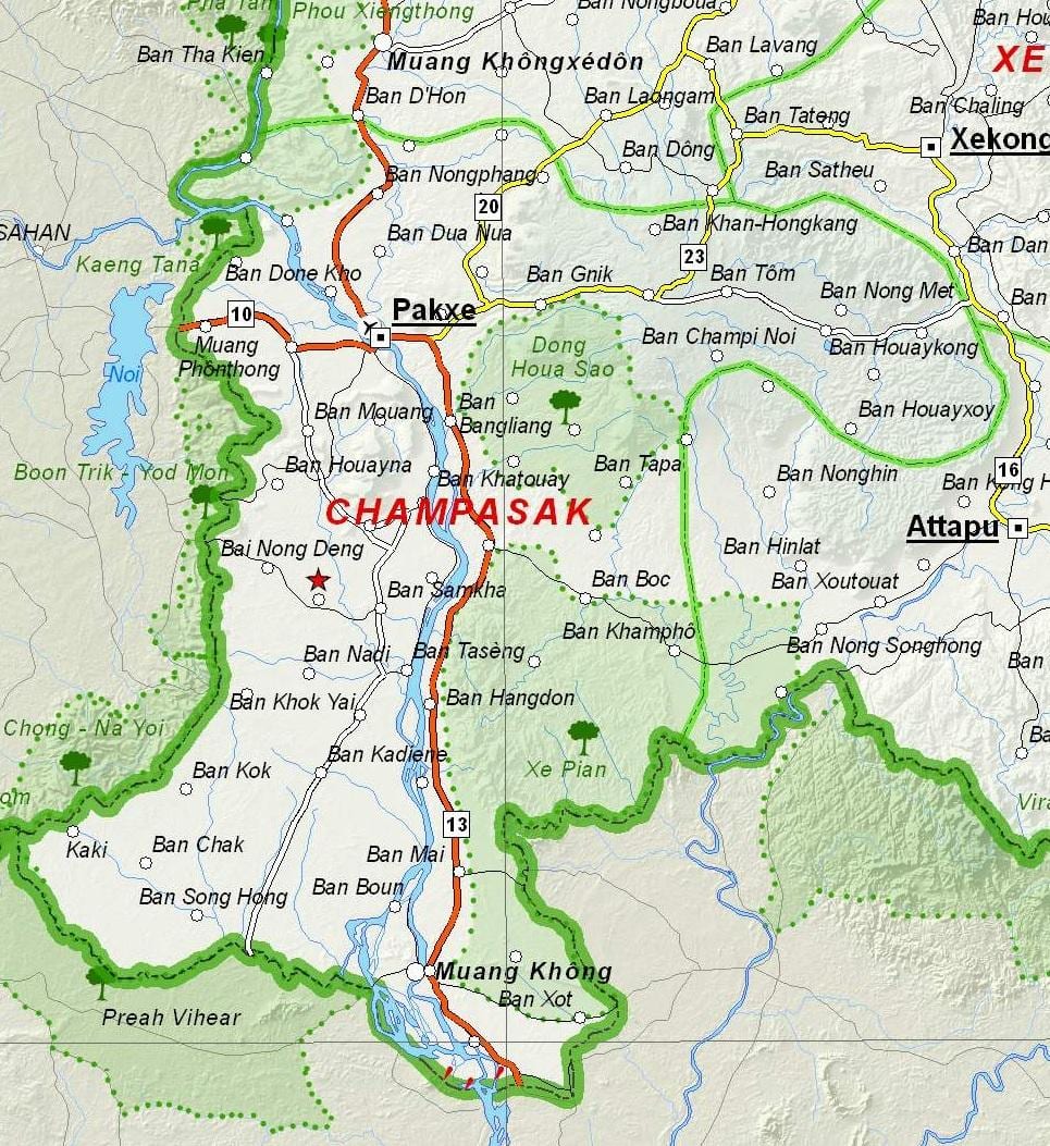 Peta champasak laos