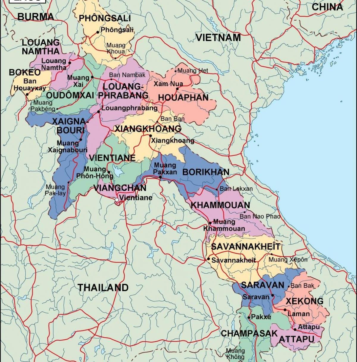 laos peta politik