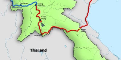 Sungai Mekong di laos peta